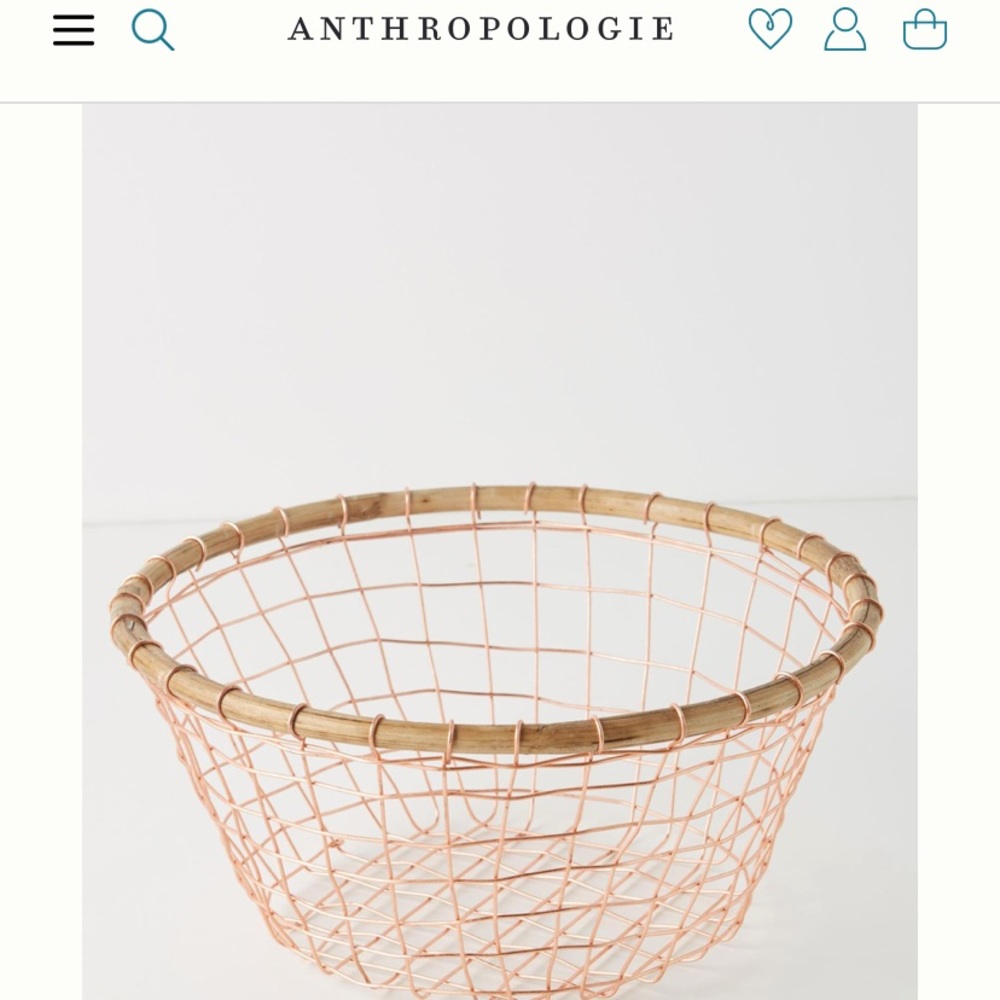 Anthropologie gold wire fruit basket